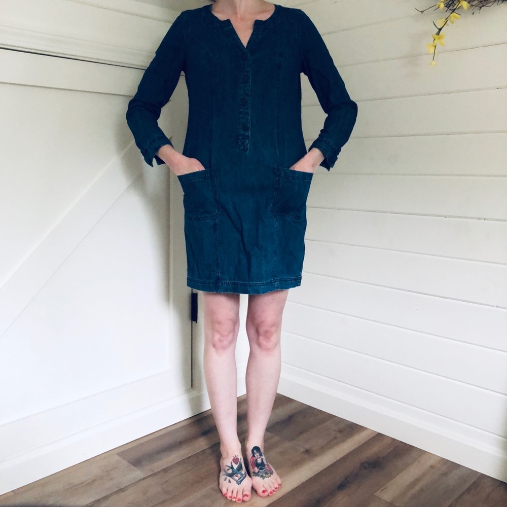 🧵🐳-Boden Denim Shirt Dress-🧵🐳